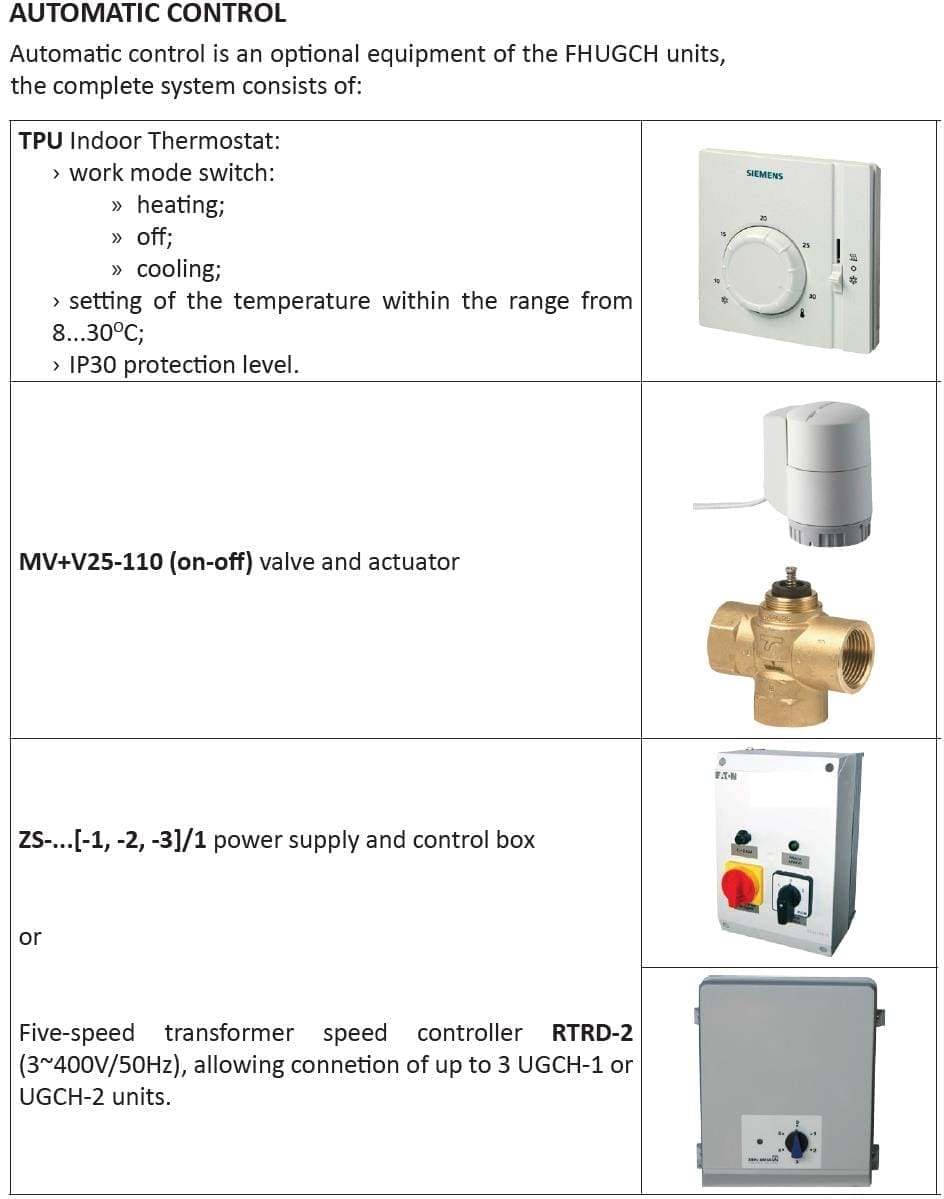 Automatic controls for heating and cooling units