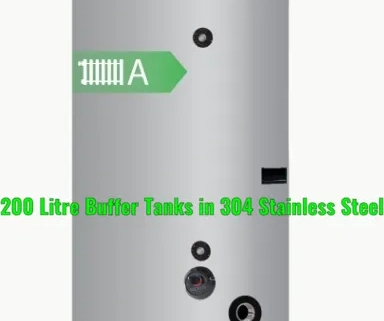 200 litre buffer tank in 304 stainless steel from Flexiheat UK