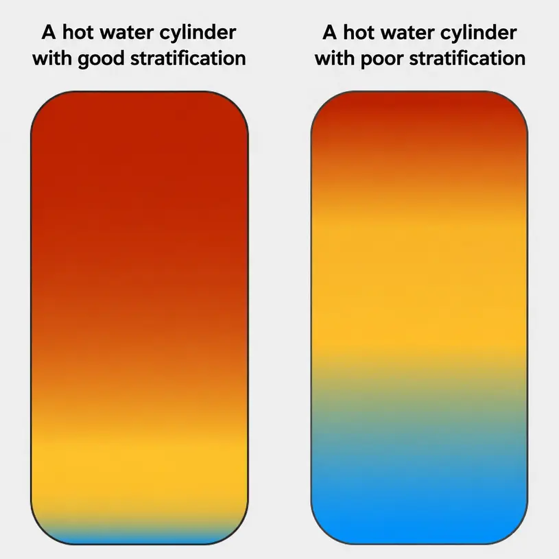 Stratification in hot water cylinders from Flexiheat UK