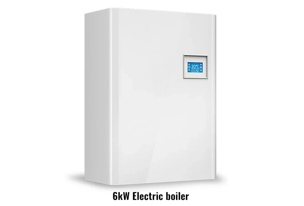 6kW electric boiler which is a wall mounted electric central heating boiler for a wet central heating system. These are also an electric system boiler thus complete with a circulating pump and expansion vessel and are a single-phase electric boiler with a 6kW heating output.