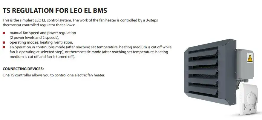 Basic controller for temperature and fan speed control for our electric unit heaters from Flexiheat UK
